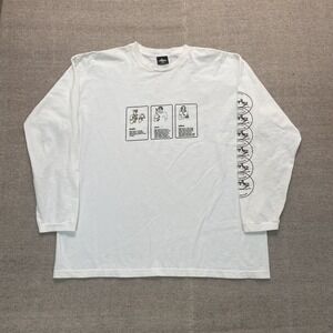 Vintage‎ PNB Nation Graphic Long Sleeve Shirt Mens XXL White 1990s PNB Nation